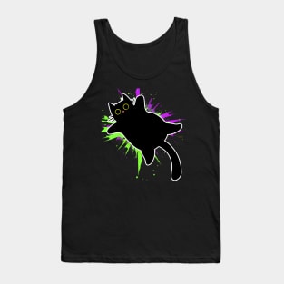 Funky Paint Explosion by Black Cat Tank Top